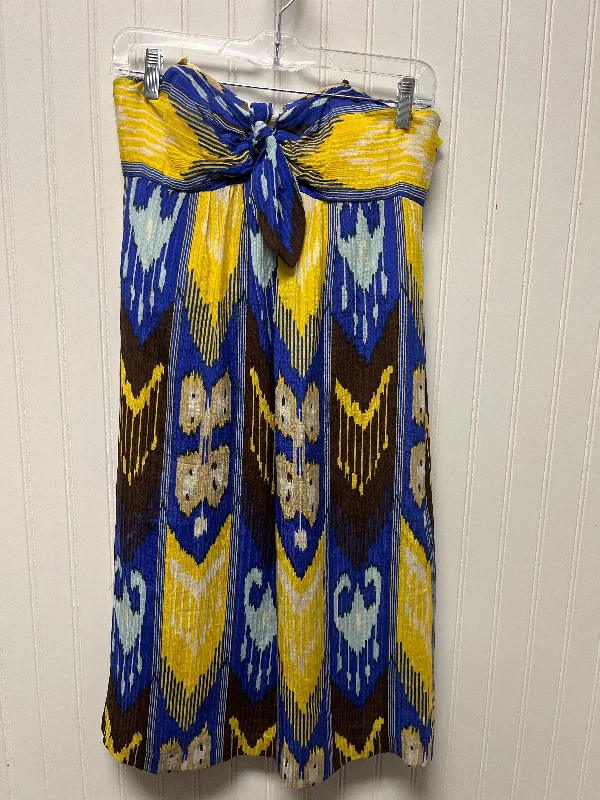 Dress Designer By Tory Burch In Blue & Yellow, Size: S Bold pattern unclassified dresses