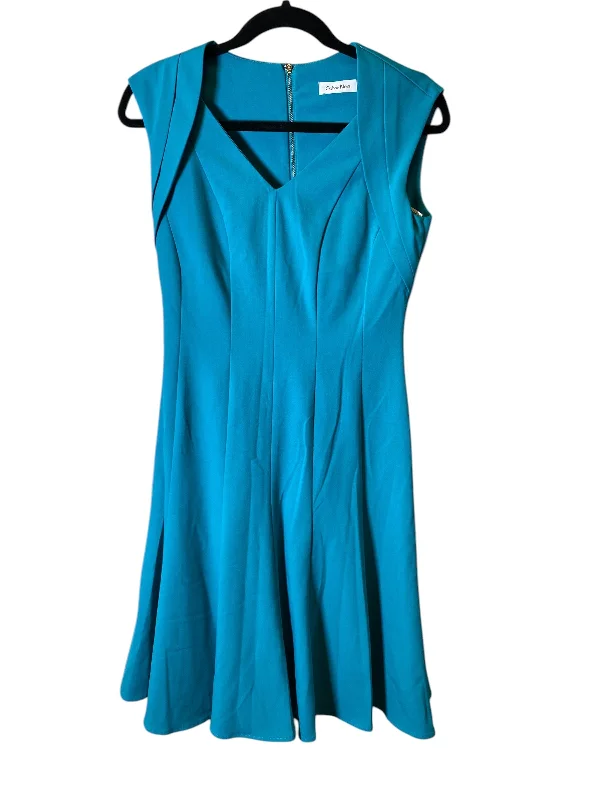 Dress Work By Calvin Klein In Teal, Size: Xs Bodycon unclassified dresses