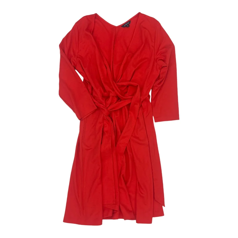 Dress Work By Lands End In Red, Size:L Chiffon unclassified dresses