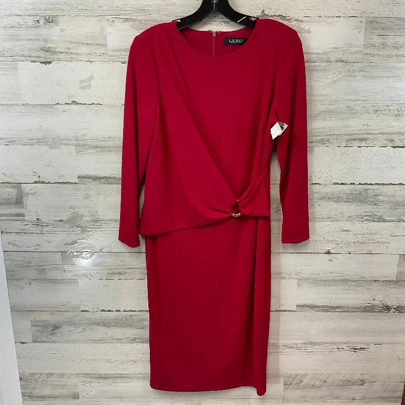 Dress Work By Lauren By Ralph Lauren In Red, Size: S Soft fabric unclassified dresses