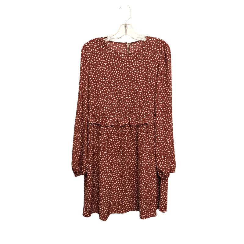 Dress Work By Shein In Brown & Cream, Size:M Discounted unclassified dresses