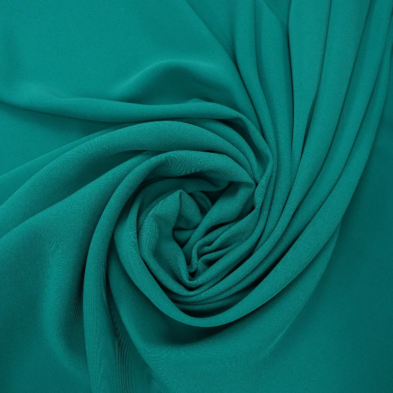 Emerald Lagoon Solid Semi Stretch Crepe Petalo Di Rosa Fabric Long sleeve unclassified dresses