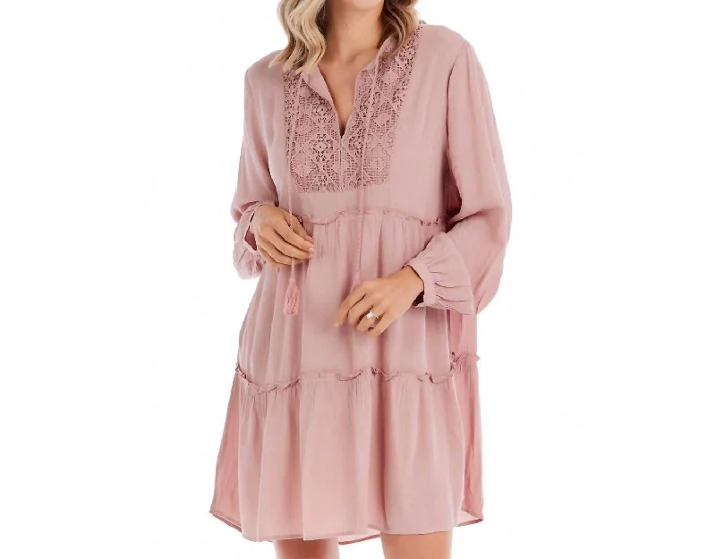 Esther Tiered Dress In Mauve Sequin unclassified dresses