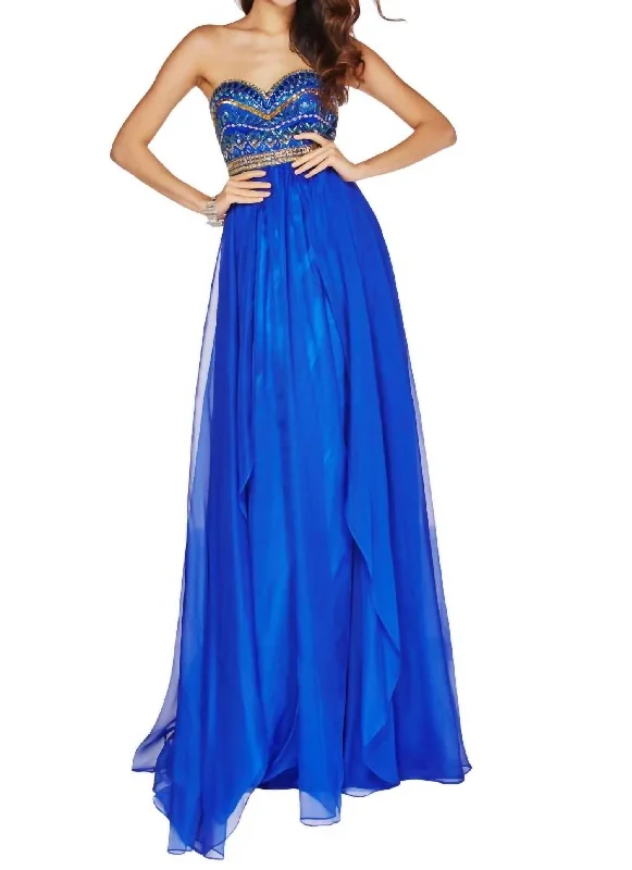 Jeweled Prom Dress In Royal Blue Wrap unclassified dresses