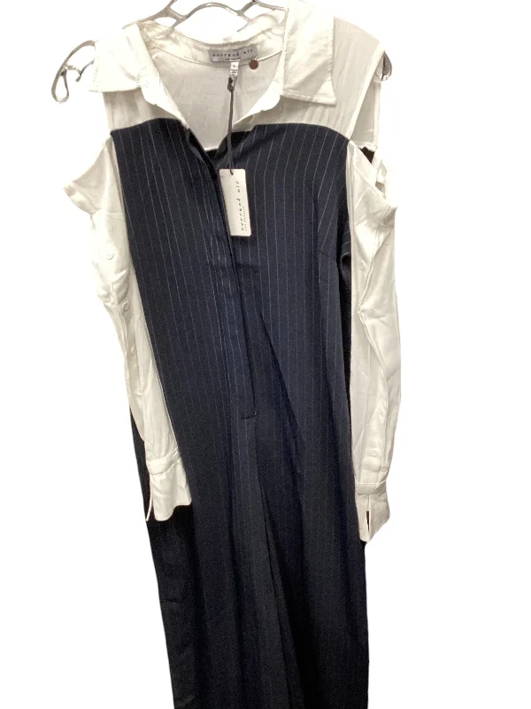 Jumpsuit By Current Air In Blue & White, Size: L Cotton unclassified dresses