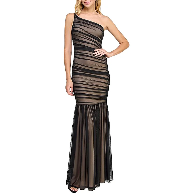 Juniors Womens Ruched Mesh Evening Dress Long unclassified dresses