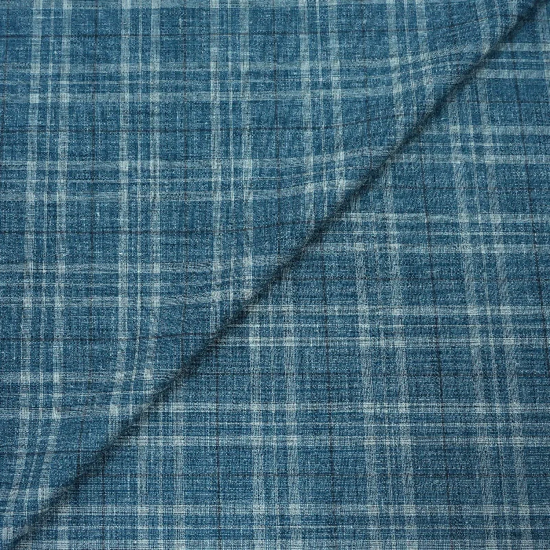 Light Blue And White Plaid Dormeuil Naturals Wool Bamboo Silk & Linen Fabric Club unclassified dresses