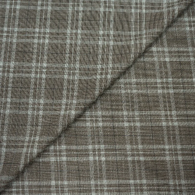 Light Brown And White Lines Plaid Dormeuil Rising Sun Fabric Party unclassified dresses