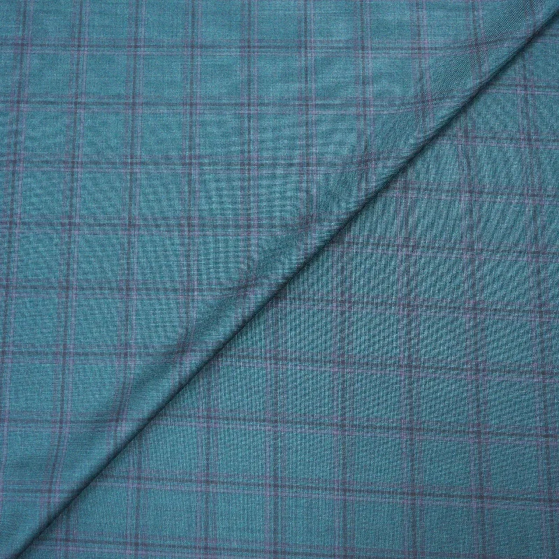 Light Teal With Pink Plaid Dormeuil Forever Green Luxury Jacket Fabric Date night unclassified dresses