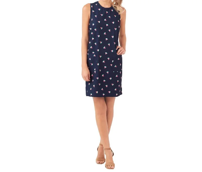 Macy Shift Dress In Navy Watermelon Trendy unclassified dresses