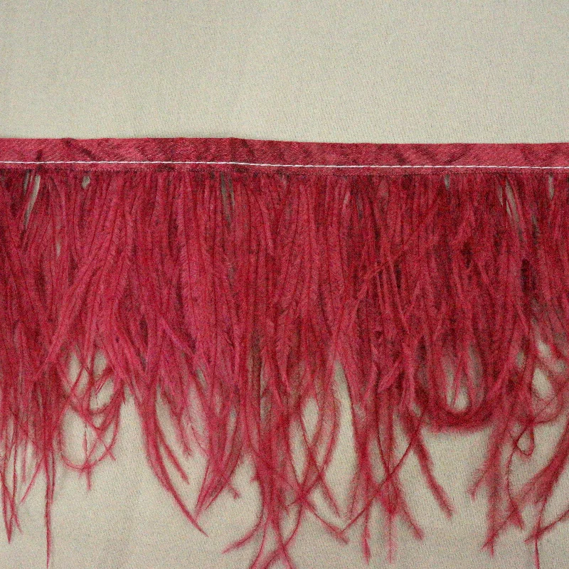 Magenta Ostrich Feather Trim 2 PLY Ruched unclassified dresses