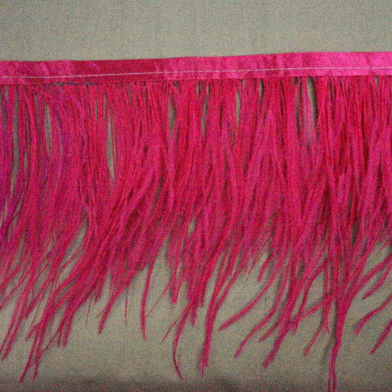 Magenta Ostrich Feather Trim 2 PLY Mesh unclassified dresses