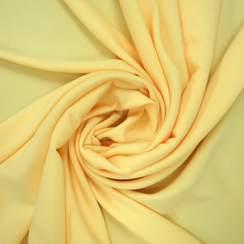 Matte Yellow Jersey Solid Semi Stretch Crepe Petalo Di Rosa Fabric A-line unclassified dresses