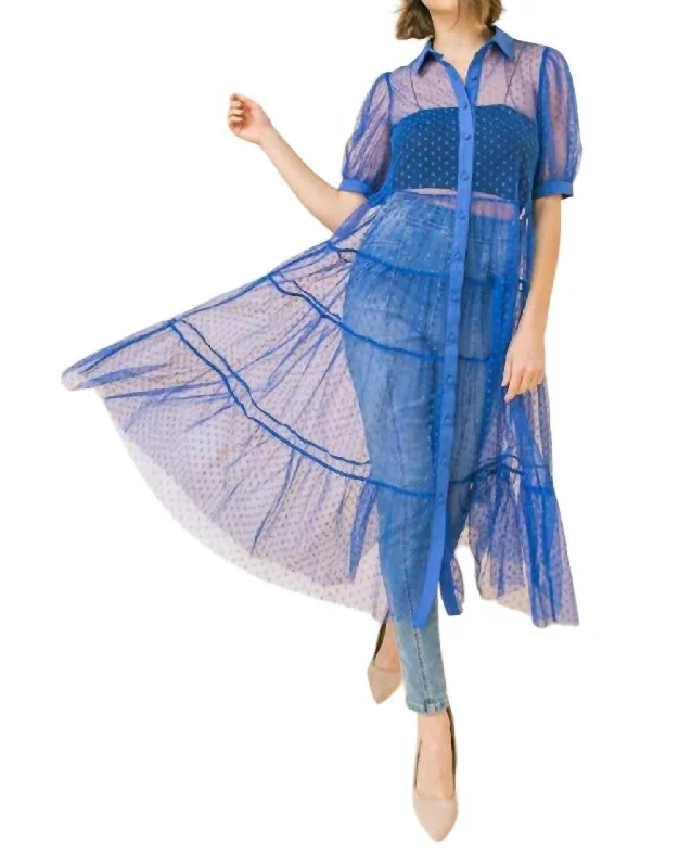 Moon Sheer Top/dress In Blue Street style unclassified dresses