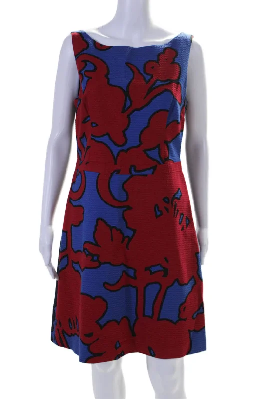 Moschino Cheap & Chic Womens Abstract Print Dress Red Blue Cotton Designer unclassified dresses