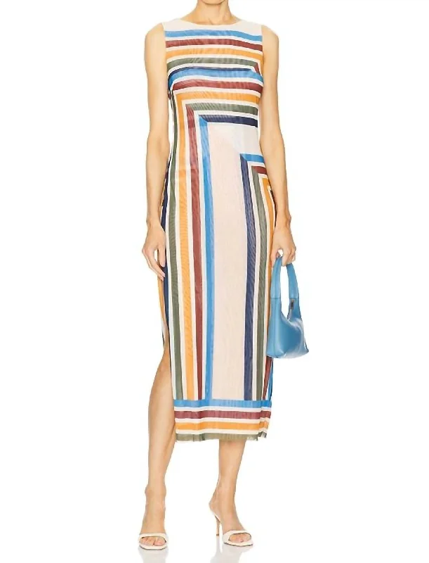 Nakia Dress In San Miguel Stripe Short unclassified dresses