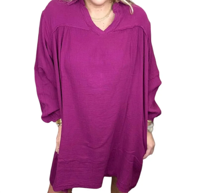 Name Dropper Dress In Magenta Lightweight unclassified dresses