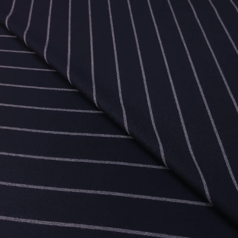 Navy with White Chalk Stripe Saxonye Super 130's Ariston Fabric Unique unclassified dresses