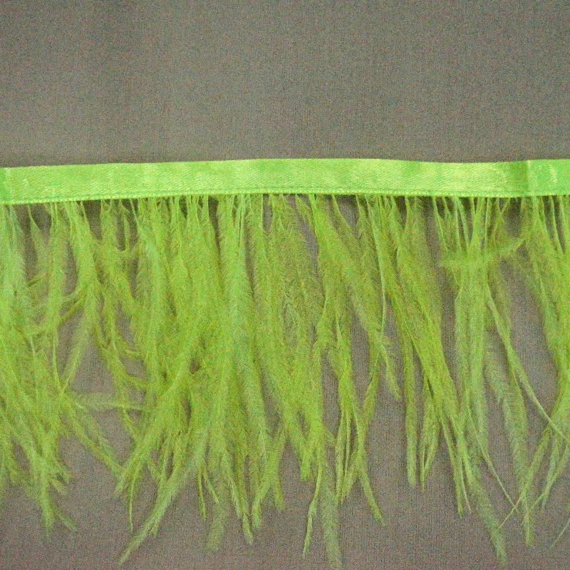 Neon Lime Green Ostrich Feather Trim 2 PLY Graduation unclassified dresses