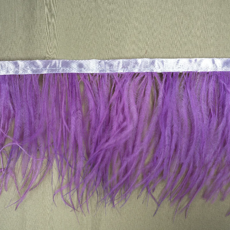 Orchid Purple Ostrich Feather Trim 2 PLY Chic unclassified dresses