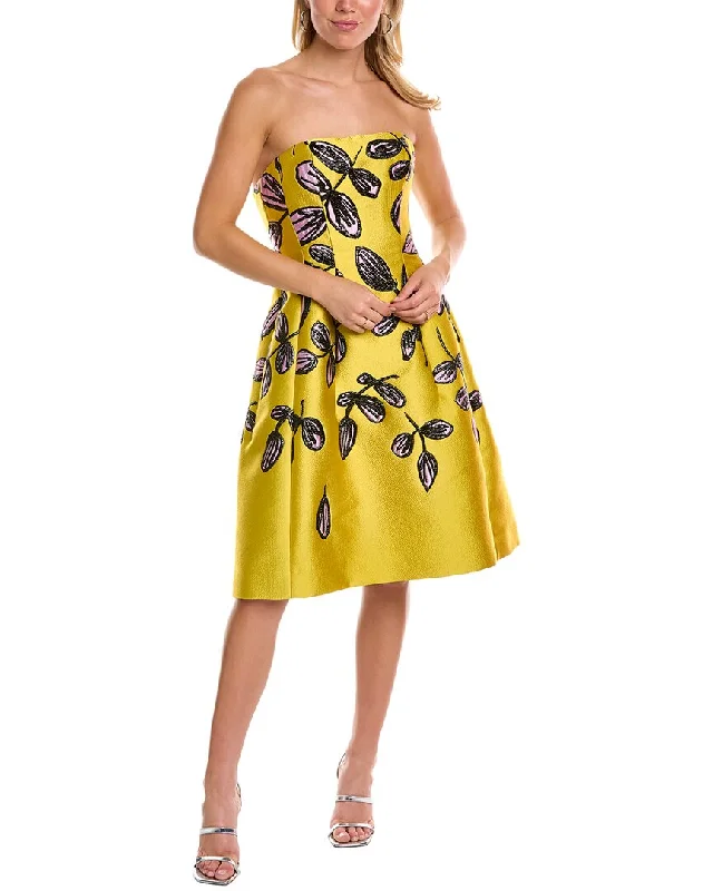 Oscar de la Renta Degrade Silk-Blend A-Line Dress Stylish unclassified dresses