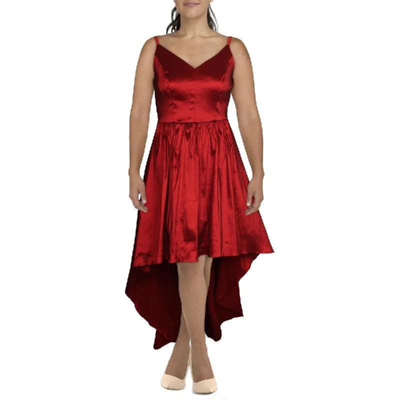 Plus Womens Taffeta Hi-Low Formal Dress Silk unclassified dresses