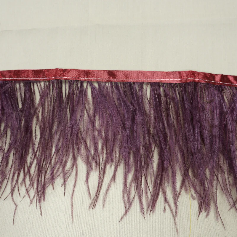 Purple Ostrich Feather Trim 2 PLY Petite unclassified dresses