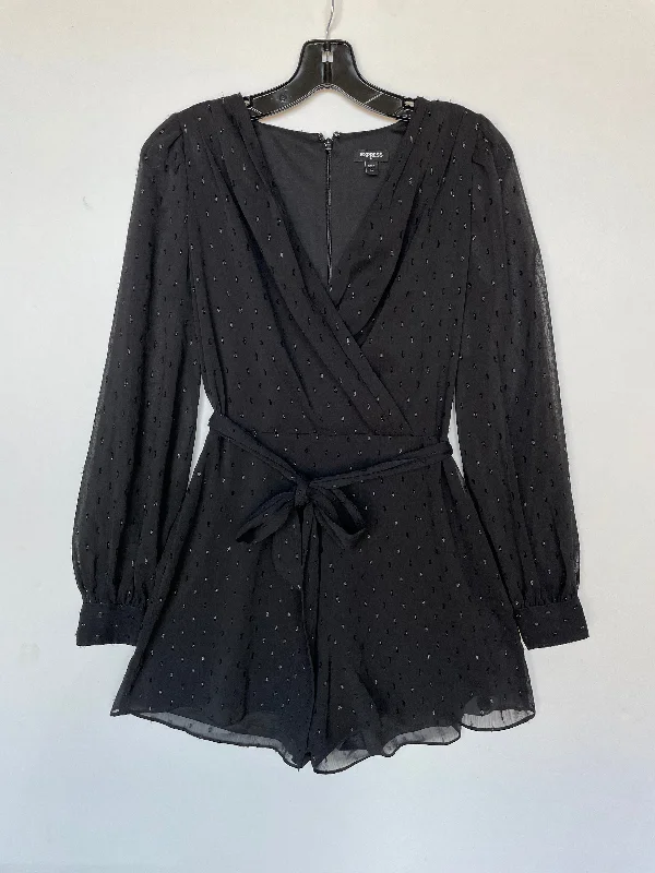 Romper By Express In Black, Size: Xs Metallic unclassified dresses