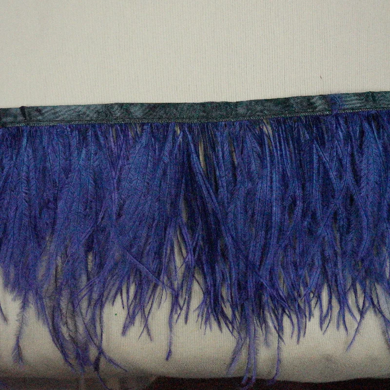 Royal Blue Ostrich Feather Trim 2 PLY Comfortable unclassified dresses