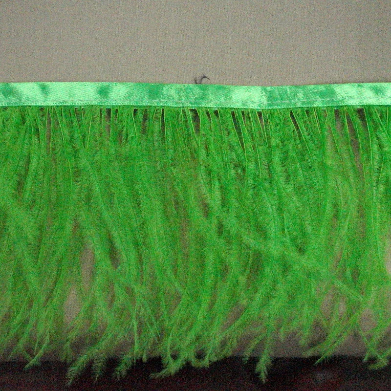 Royal Green Ostrich Feather Trim 2 PLY Luxury unclassified dresses