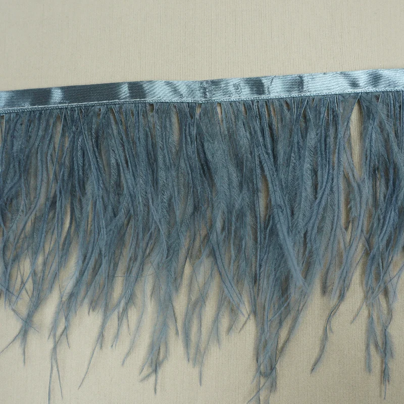 Silver Ostrich Feather Trim 2 PLY Discounted unclassified dresses