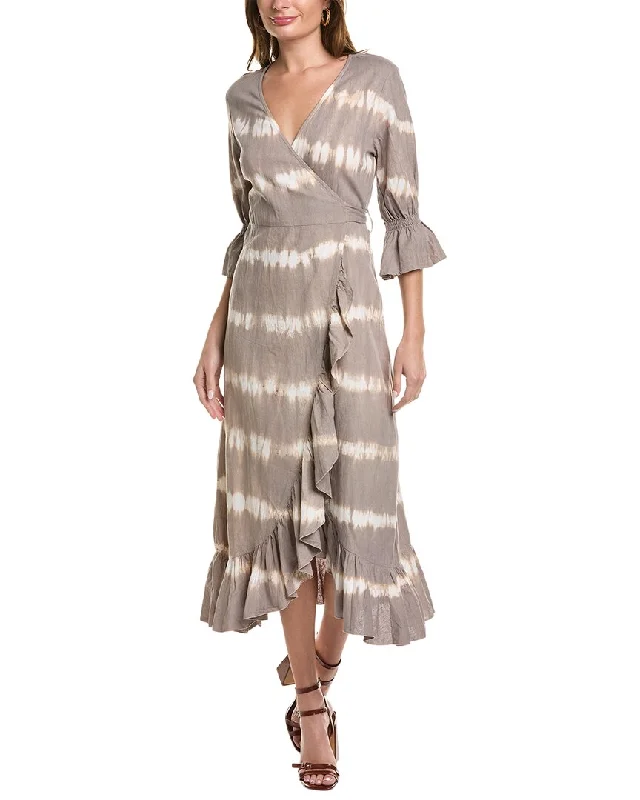 SOLE Tatiana Linen-Blend Wrap Dress Wedding guest unclassified dresses