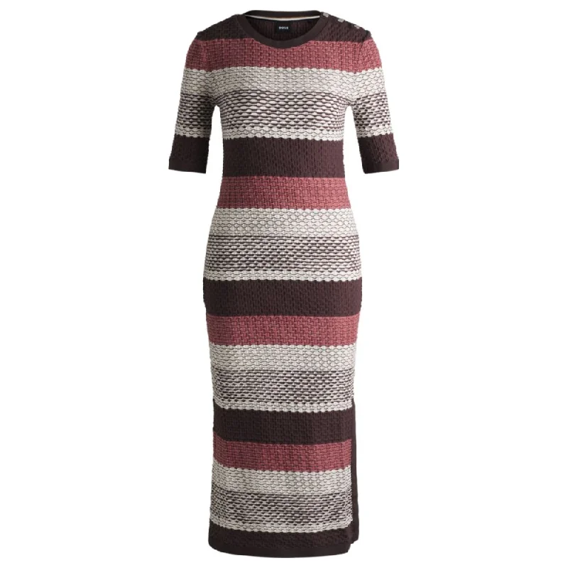 Structured-stripe dress in stretch-cotton jersey Chic unclassified dresses