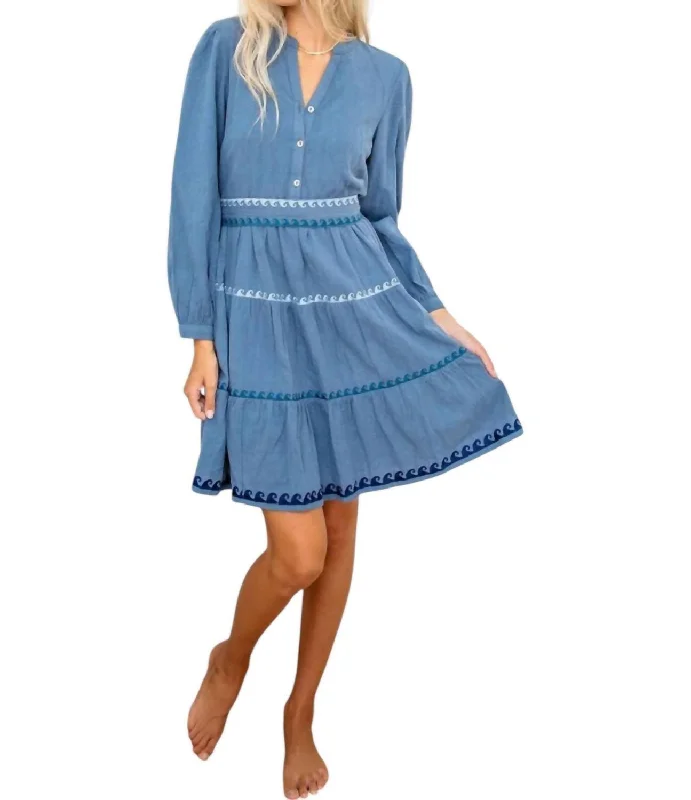 Surfside Dress In Blue Ruched unclassified dresses