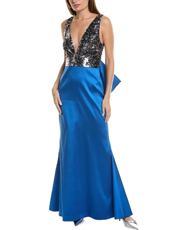 Topanga Gown In Blue Sequin unclassified dresses