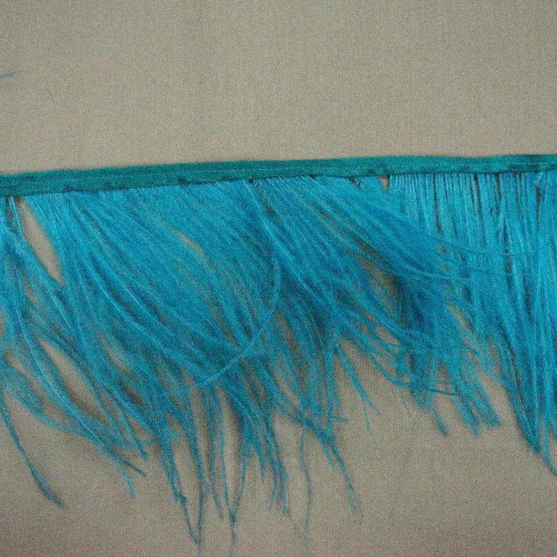 Turquoise Blue Ostrich Feather Trim 2 PLY Neutral tone unclassified dresses