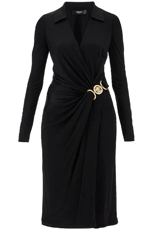 Versace Women's Draped Jersey Dress With Long unclassified dresses