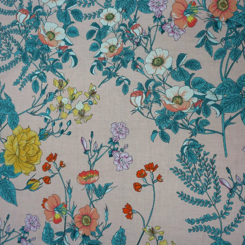 Vintage Garden Bloom Italian Cotton Stretch Fabric Everyday wear unclassified dresses