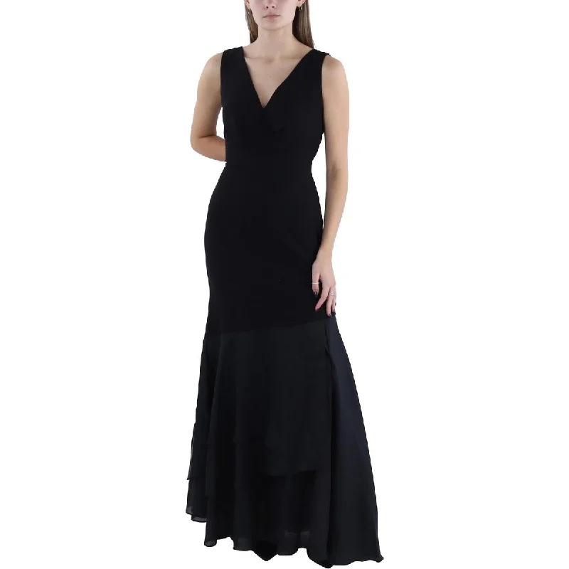 Womens Crepe V-Neck Evening Dress Unique unclassified dresses