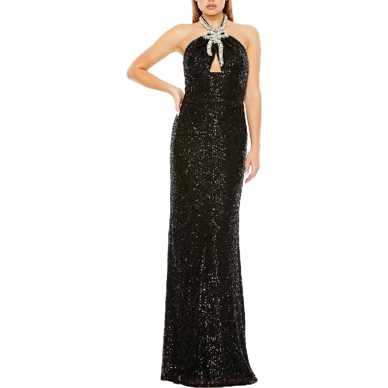 Womens Embellished Halter Evening Dress Lightweight unclassified dresses