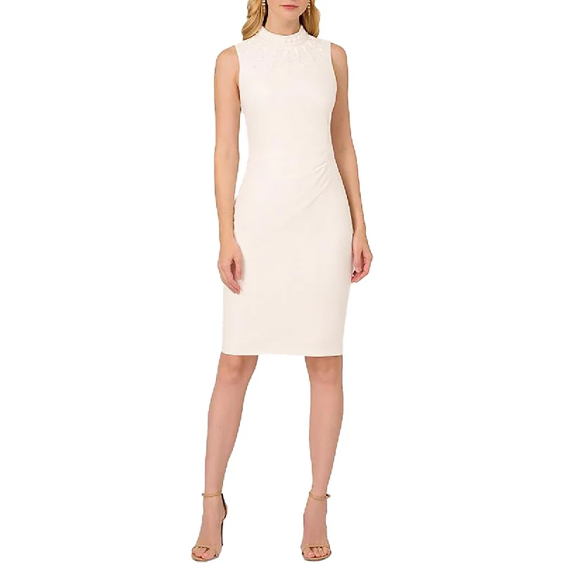 Womens Embellished High Neck Sheath Dress A-line unclassified dresses