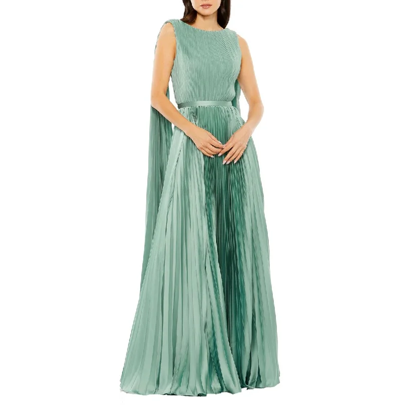 Womens Satin Pleated Evening Dress Sequin unclassified dresses