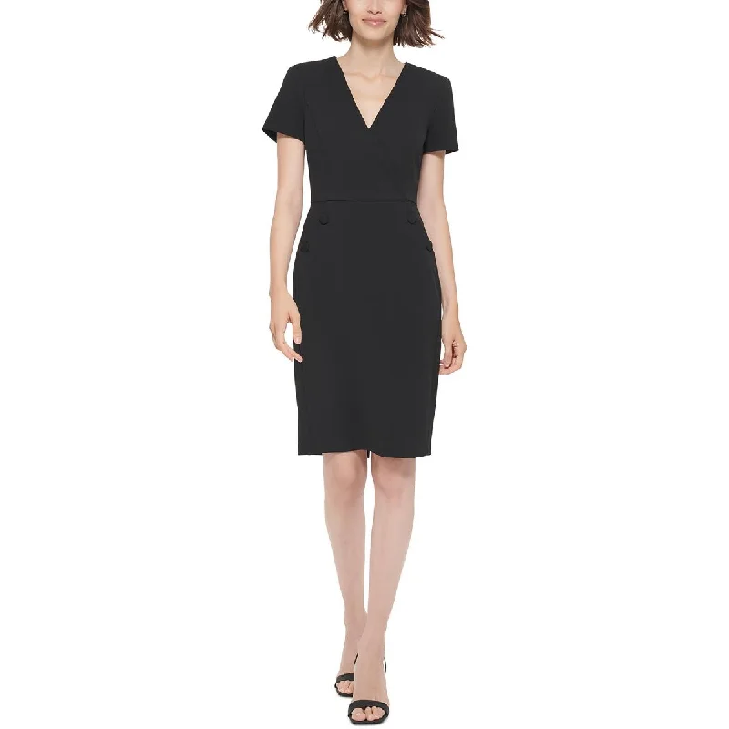 Womens Surplice Knee-Length Sheath Dress Luxury unclassified dresses