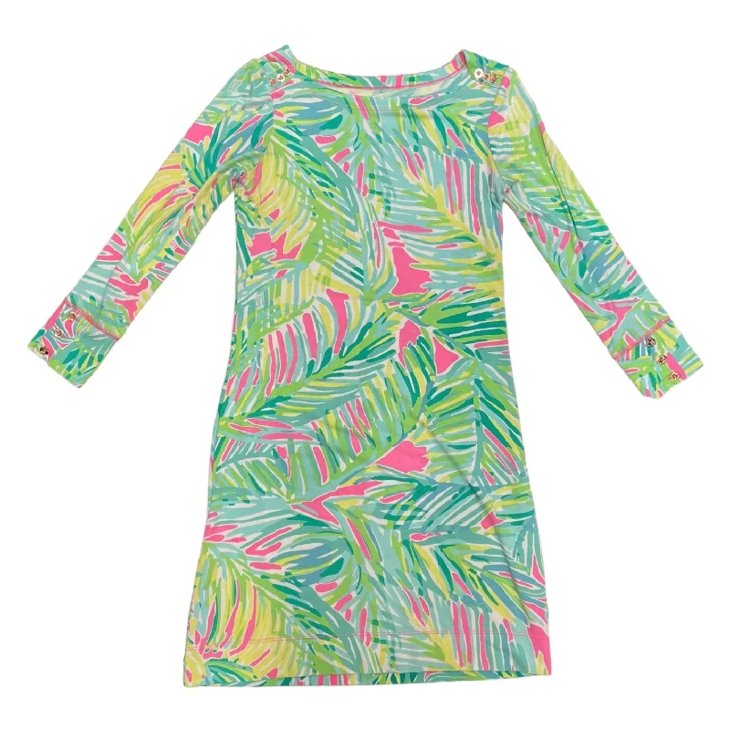 Dress Casual Midi By Lilly Pulitzer In Green & Pink, Size: Xxs Button-front Midi Skirt