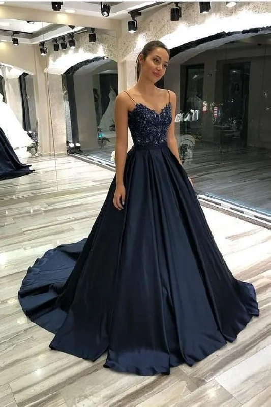 Dark blue evening dresses with lace | Prom dresses long cheap,WD5746 Lace Dress Sparkly